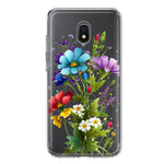 Samsung Galaxy J3 Express/Prime 3/Amp Prime 3 Purple Yellow Red Spring Flowers Floral Hybrid Protective Phone Case Cover