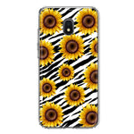 Samsung Galaxy J3 Express/Prime 3/Amp Prime 3 White Zebra Sunflowers Polkadots Double Layer Phone Case Cover