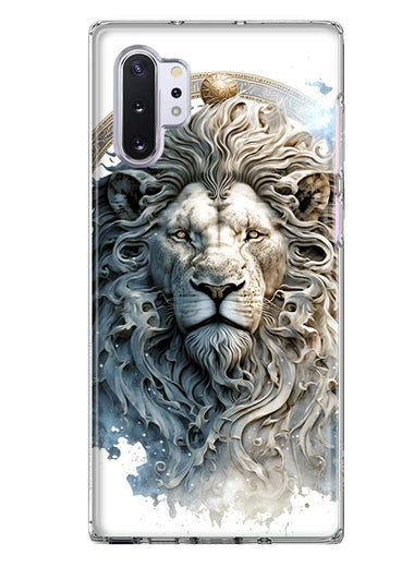 Samsung Galaxy Note 10 Abstract Lion Sculpture Hybrid Protective Phone Case Cover