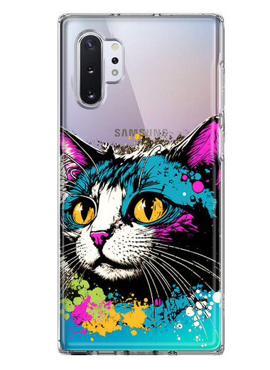 Samsung Galaxy Note 10 Cool Cat Oil Paint Pop Art Hybrid Protective Phone Case Cover
