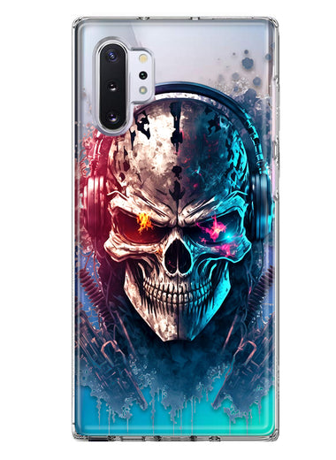 Samsung Galaxy Note 10 Plus Cyberpunk Machine Headphones Skull Double Layer Phone Case Cover