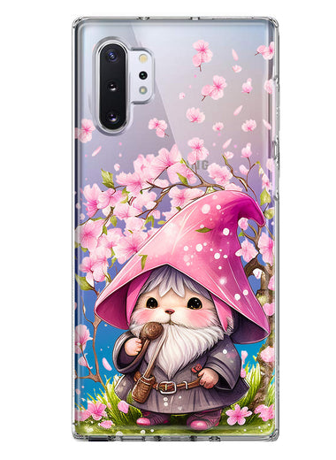 Samsung Galaxy Note 10 Plus Cute Pink Cherry Blossom Gnome Spring Floral Flowers Double Layer Phone Case Cover