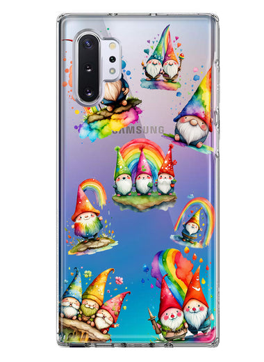 Samsung Galaxy Note 10 Colorful Neon Glow Rainbow Gnomes Painting Hybrid Protective Phone Case Cover