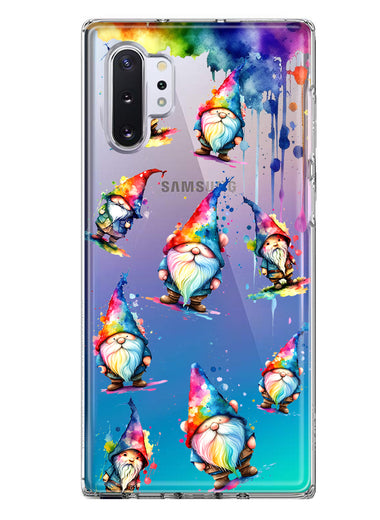 Samsung Galaxy Note 10 Neon Water Painting Colorful Splash Gnomes Hybrid Protective Phone Case Cover