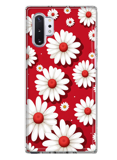 Samsung Galaxy Note 10 Cute White Red Daisies Polkadots Double Layer Phone Case Cover
