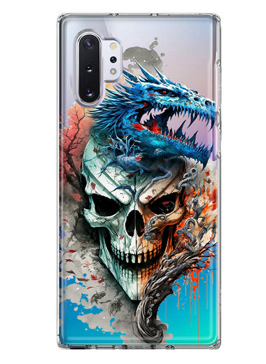 Samsung Galaxy Note 10 Plus Fantasy Blue Dragon Dream Skull Double Layer Phone Case Cover