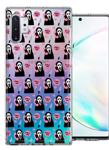 Samsung Galaxy Note 10 Pink Horror Valentine Character Ghostface Boyfriend Call Me Hearts Double Layer Phone Case Cover