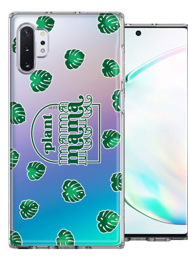 Samsung Galaxy Note 10 Plus Plant Mama Houseplant Lover Monstera Tropical Leaf Green Design Double Layer Phone Case Cover