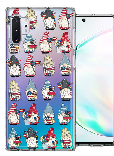 Samsung Galaxy Note 10 Plus USA Fourth Of July American Summer Cute Gnomes Patriotic Parade Double Layer Phone Case Cover