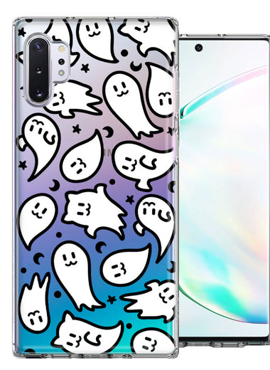 Samsung Galaxy Note 10 Plus Kawaii Manga Cute Halloween Ghosts Spirits Design Double Layer Phone Case Cover