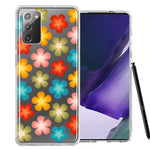Samsung Galaxy Note 20 Groovy Gradient Retro Color Flowers Double Layer Phone Case Cover