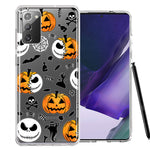 Samsung Galaxy Note 20 Halloween Jack-O-Lantern Pumpkin Skull Spooky Design Double Layer Phone Case Cover