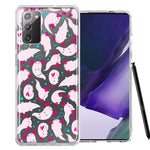 Samsung Galaxy Note 20 Pink Happy Swimming Axolotls Polka Dots Double Layer Phone Case Cover