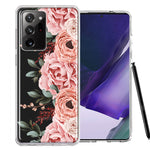 For Samsung Galaxy Note 20 Ultra Blush Pink Peach Spring Flowers Peony Rose Phone Case Cover