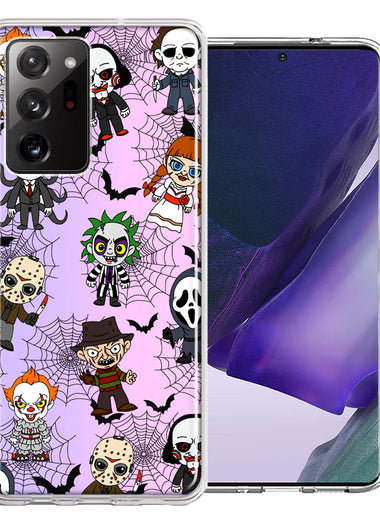 Samsung Galaxy Note 20 Ultra Classic Haunted Horror Halloween Nightmare Characters Spider Webs Design Double Layer Phone Case Cover