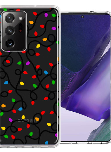 Samsung Galaxy Note 20 Ultra Colorful Nostalgic Vintage Christmas Holiday Winter String Lights Design Double Layer Phone Case Cover