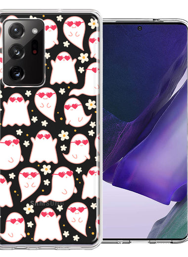 Samsung Galaxy Note 20 Ultra Floating Heart Glasses Love Ghosts Vaneltines Day Cutie Daisy Double Layer Phone Case Cover