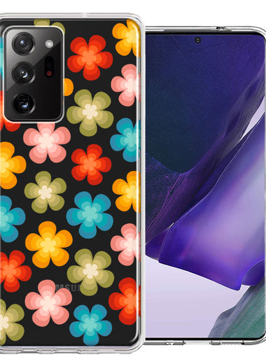 Samsung Galaxy Note 20 Ultra Groovy Gradient Retro Color Flowers Double Layer Phone Case Cover