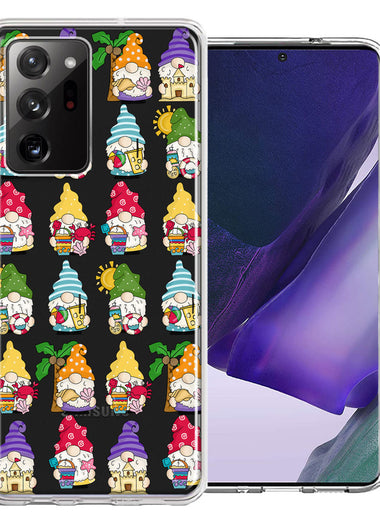 Samsung Galaxy Note 20 Ultra Summer Beach Cute Gnomes Sand Castle Shells Palm Trees Double Layer Phone Case Cover