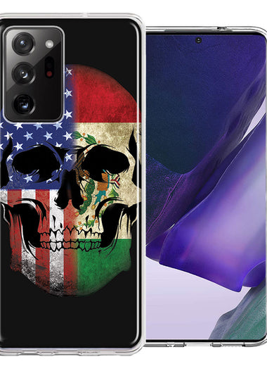 Samsung Galaxy Note 20 Ultra US Mexico Flag Skull Double Layer Phone Case Cover