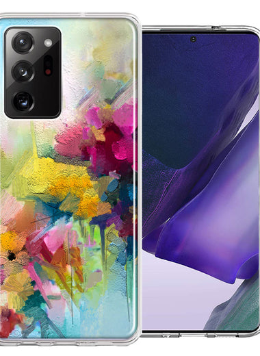 For Samsung Galaxy Note 20 Ultra Watercolor Flowers Abstract Spring Colorful Floral Painting Phone Case Cover