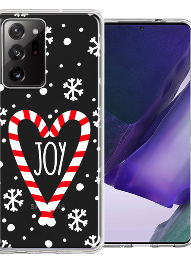 Samsung Galaxy Note 20 Ultra Winter Joy Snow Peppermint Candy Cane Heart Festive Christmas Double Layer Phone Case Cover
