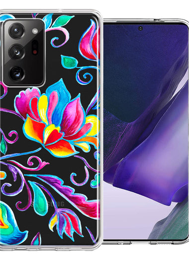 For Samsung Galaxy Note 20 Ultra Bright Colors Rainbow Water Lilly Floral Phone Case Cover
