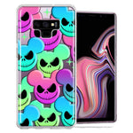 Samsung Galaxy Note 9 Bright Rainbow Nightmare Skulls Spooky Season Halloween Design Double Layer Phone Case Cover