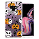 Samsung Galaxy Note 9 Halloween Jack-O-Lantern Pumpkin Skull Spooky Design Double Layer Phone Case Cover