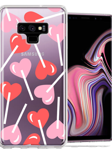 Samsung Galaxy Note 9 Heart Suckers Lollipop Valentines Day Candy Lovers Double Layer Phone Case Cover