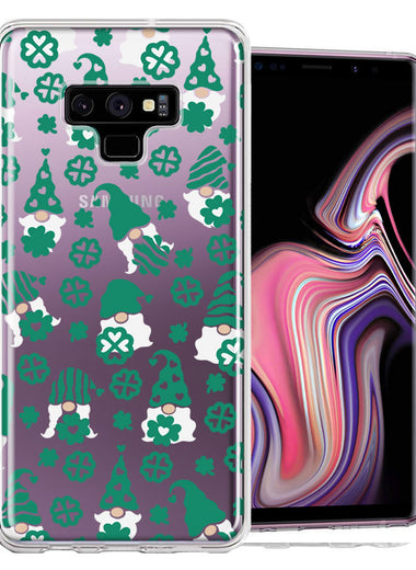 Samsung Galaxy Note 9 Lucky Green St Patricks Day Cute Gnomes Shamrock Polkadots Double Layer Phone Case Cover