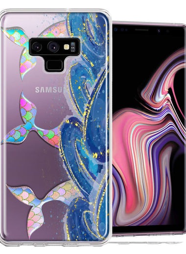Samsung Galaxy Note 9 Rainbow Mermaid Tails Scales Ocean Waves Beach Girls Summer Double Layer Phone Case Cover