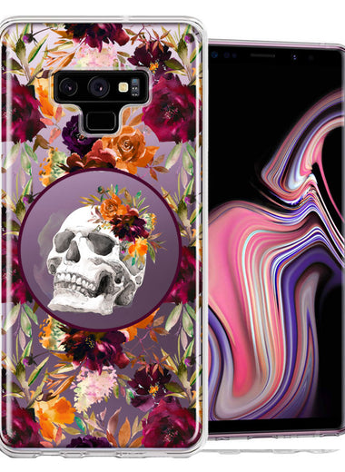 Samsung Galaxy Note 9 Romance Is Dead Valentines Day Halloween Skull Floral Autumn Flowers Double Layer Phone Case Cover