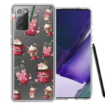 Samsung Galaxy Note 20 Coffee Lover Valentine's Hearts Pink Drink Latte Double Layer Phone Case Cover
