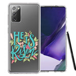 Samsung Galaxy Note 20 He Is Risen Text Easter Jesus Christian Flowers Double Layer Phone Case Cover