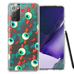 Samsung Galaxy Note 20 Halloween Creepy Tropical Eyeballs Design Double Layer Phone Case Cover