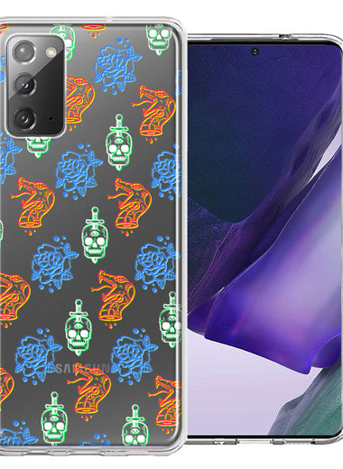 Samsung Galaxy Note 20 Snakes Skulls Roses Design Double Layer Phone Case Cover
