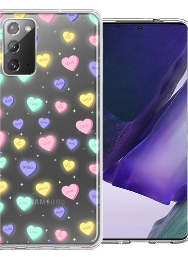 Samsung Galaxy Note 20 Valentine's Day Heart Candies Polkadots Design Double Layer Phone Case Cover