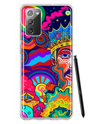 Samsung Galaxy Note 20 Neon Rainbow Psychedelic Indie Hippie Indie King Hybrid Protective Phone Case Cover