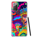 Samsung Galaxy Note 20 Neon Rainbow Psychedelic Indie Hippie Indie King Hybrid Protective Phone Case Cover