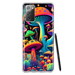 Samsung Galaxy Note 20 Neon Rainbow Psychedelic Indie Hippie Mushrooms Hybrid Protective Phone Case Cover