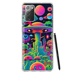 Samsung Galaxy Note 20 Neon Rainbow Psychedelic UFO Alien Planet Hybrid Protective Phone Case Cover