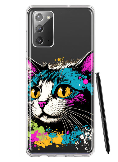 Samsung Galaxy Note 20 Cool Cat Oil Paint Pop Art Hybrid Protective Phone Case Cover