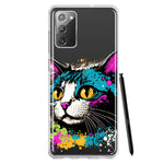 Samsung Galaxy Note 20 Cool Cat Oil Paint Pop Art Hybrid Protective Phone Case Cover