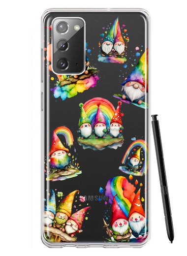 Samsung Galaxy Note 20 Colorful Neon Glow Rainbow Gnomes Painting Hybrid Protective Phone Case Cover