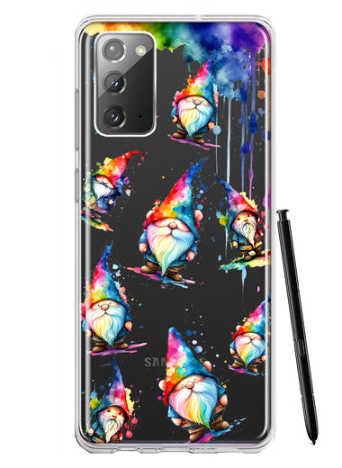 Samsung Galaxy Note 20 Neon Water Painting Colorful Splash Gnomes Hybrid Protective Phone Case Cover