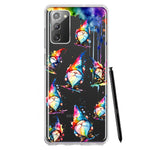 Samsung Galaxy Note 20 Neon Water Painting Colorful Splash Gnomes Hybrid Protective Phone Case Cover