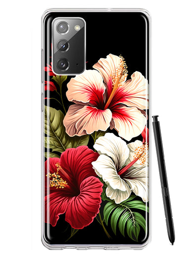 Samsung Galaxy Note 20 Pink Red Hibiscus Wild Flowers Floral Hybrid Protective Phone Case Cover