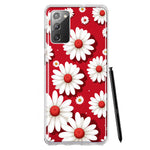 Samsung Galaxy Note 20 Cute White Red Daisies Polkadots Double Layer Phone Case Cover