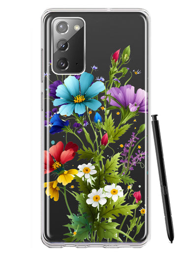Samsung Galaxy Note 20 Purple Yellow Red Spring Flowers Floral Hybrid Protective Phone Case Cover